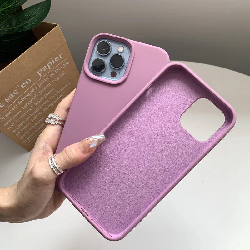 Liquid Silicone Phone Case – Full Coverage Protective Cover for iPhone