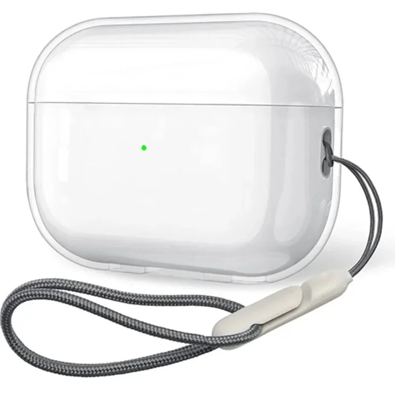 Clear TPU AirPods Case with Lanyard – Shockproof Protective Cover for AirPods