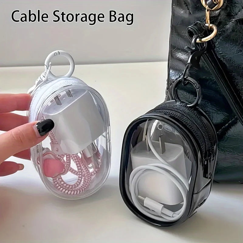 Portable Mini Zipper Storage Pouch – Silicone Organizer for Earbuds & Chargers