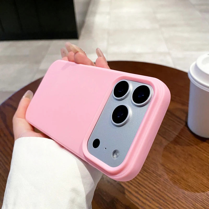 Luxury Matte Silicone Case for iPhone 15–17 Series – Soft-Touch Candy Color Cover with Raised Camera & Screen Protection
