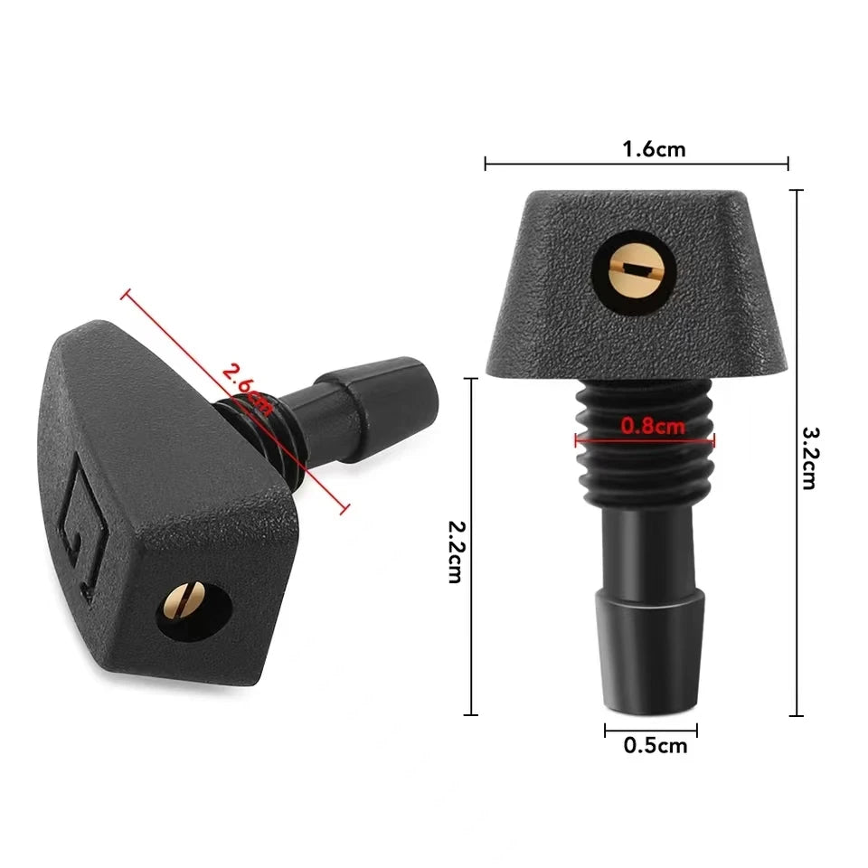 Universal Windshield Washer Nozzle Jets – 2-Piece Adjustable Car Wiper Sprayer Set