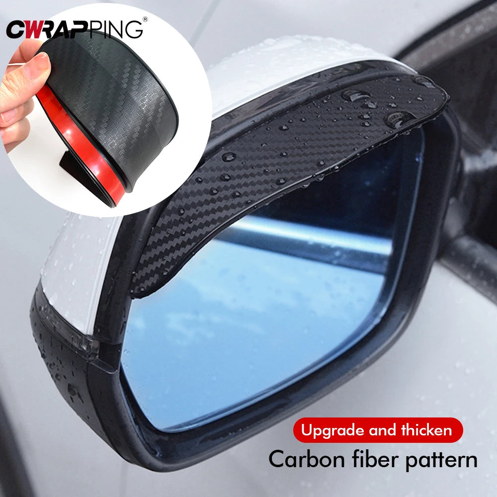 2-Pack Car Rearview Mirror Rain Visors – Clear Vision Mirror Protectors