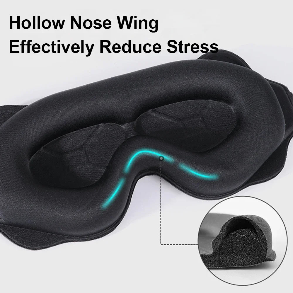3D Contoured Sleep Mask – Adjustable Light-Blocking Eye Mask