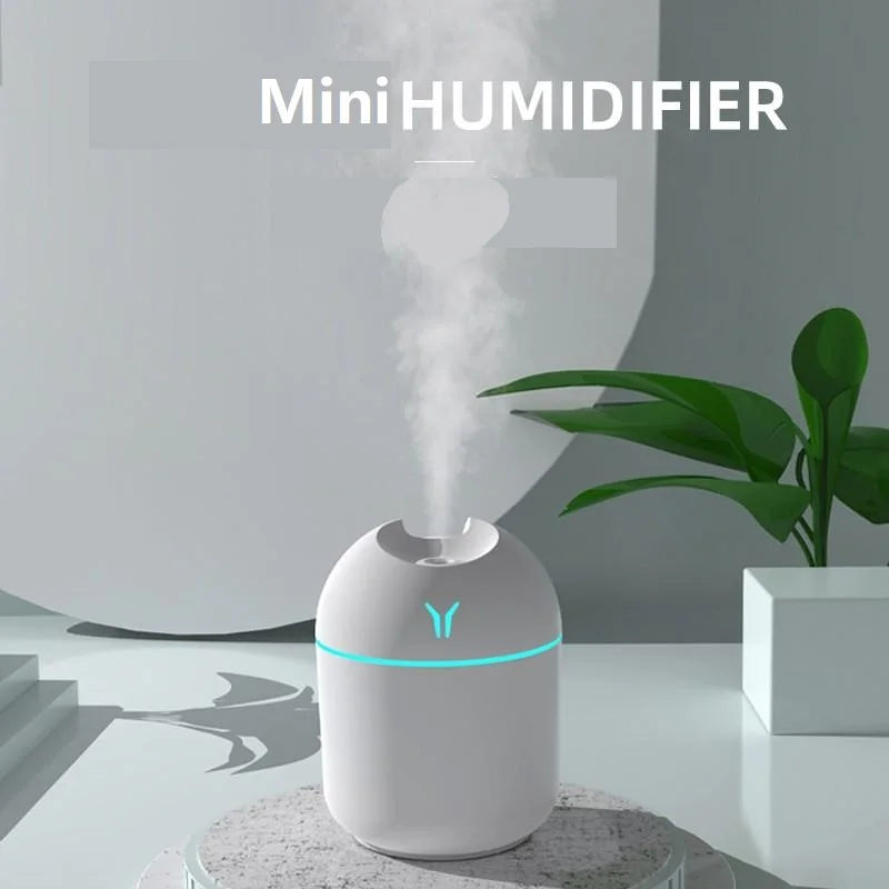250ML USB Mini Air Humidifier & Essential Oil Diffuser – Quiet Portable Mist Humidifier for Home, Office & Car